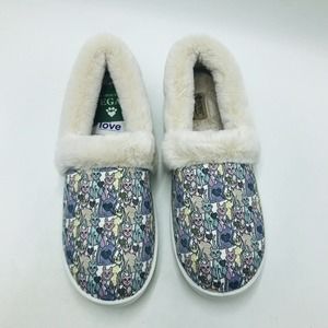 Skechers Bobs Women's 10 Knitting Purty Slippers Colorful Cats Too Cozy